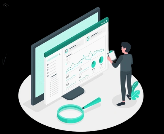 Excel Business Dashboards Laptop Illustration